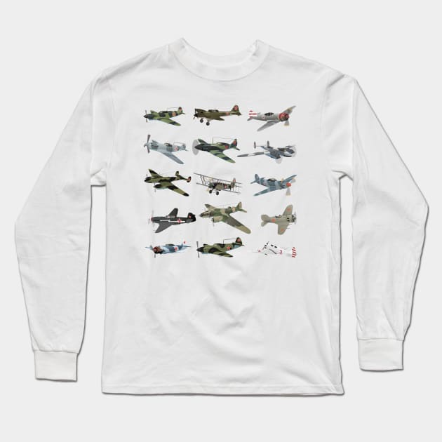 Various Soviet WW2 Airplanes Long Sleeve T-Shirt by NorseTech